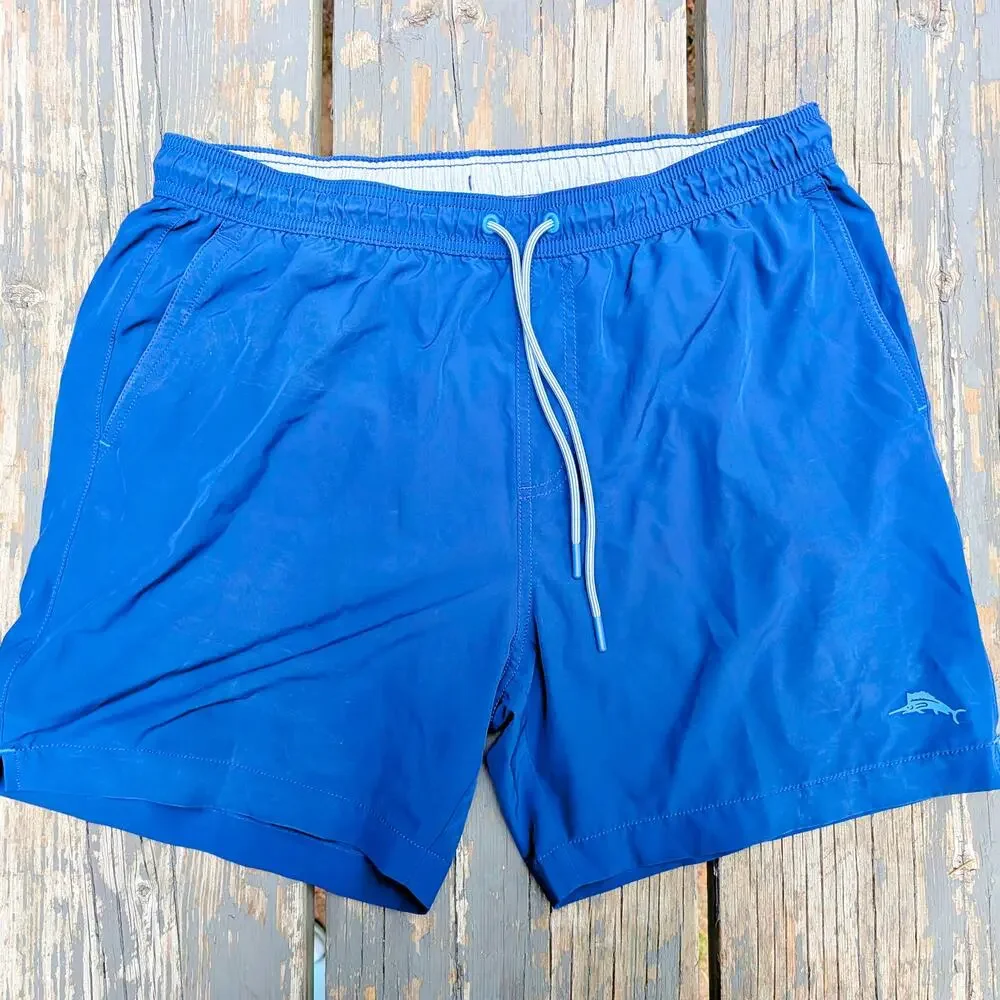 Tommy Bahama Men's L Swim Trunks Navy Old Money Vacationcore Resort Y2K
